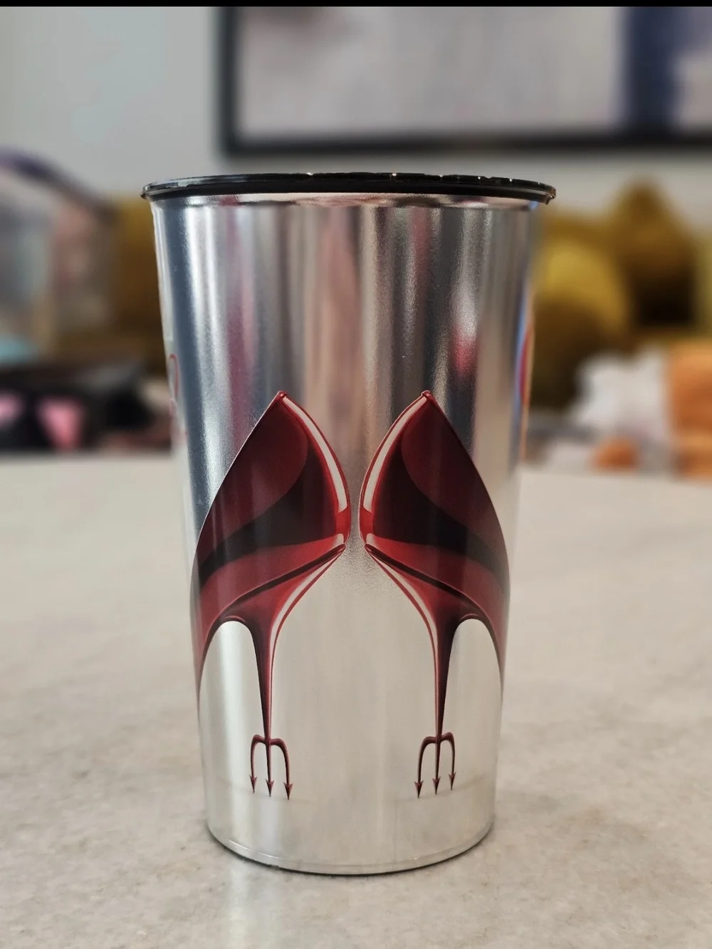 Official Devil Wears Prada Wine And Cup set in black and silver with red accents
